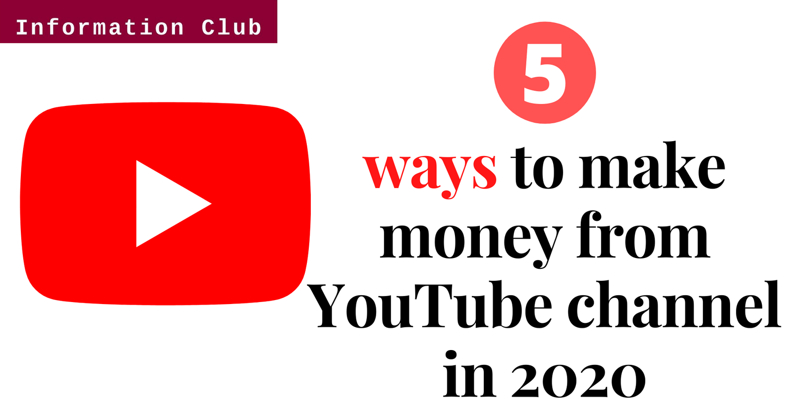 Best ways to make money from YouTube channel in 2020 https://www.clubinfonline.com/2020/08/30/complete-guide-to-make-money-online-with-youtube/